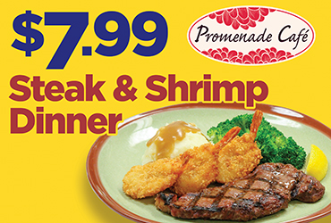 $7.99 Steak and Shrimp Dinner