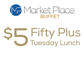 Market Place Buffet may be the best Las Vegas buffet with their $5 Fifty Plus Tuesday lunches.